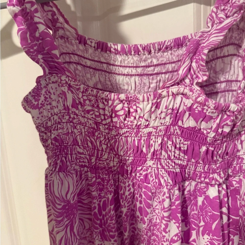 Lilly Pulitzer Pink Floral Girls Maxi Dress - Picture 2 of 2